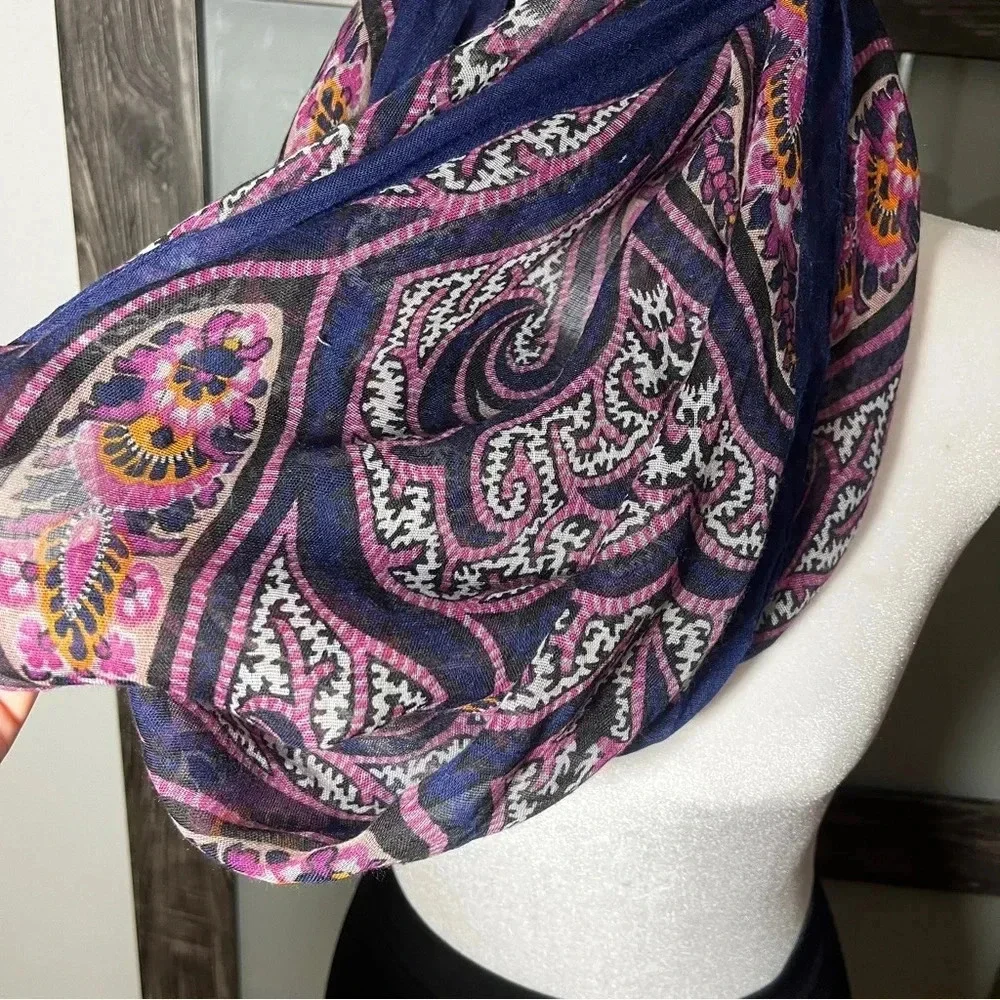 Beautiful Purple Paisley Boho Y2K Infinity Scarf
